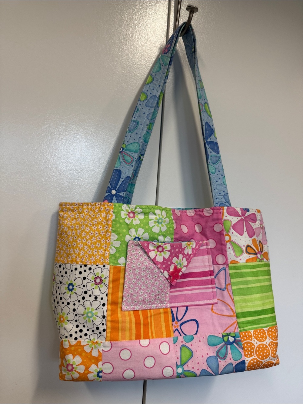 NWOT - Handmade Patchwork Floral Tote - summer, spring, gift